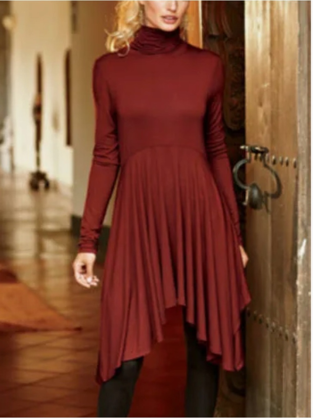 Peruvian Connection Portabella Road Tunic in Red
